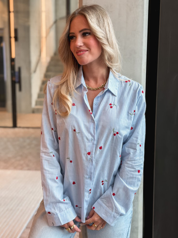 Chemise lignée Georginia - Bleu