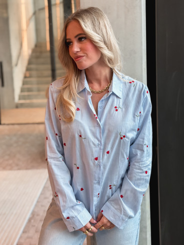 Chemise lignée Georginia - Bleu