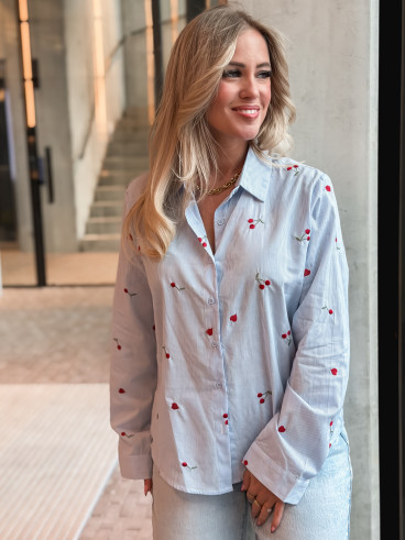 Chemise lignée Georginia - Bleu