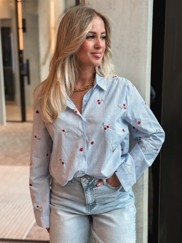 Chemise lignée Georginia - Bleu