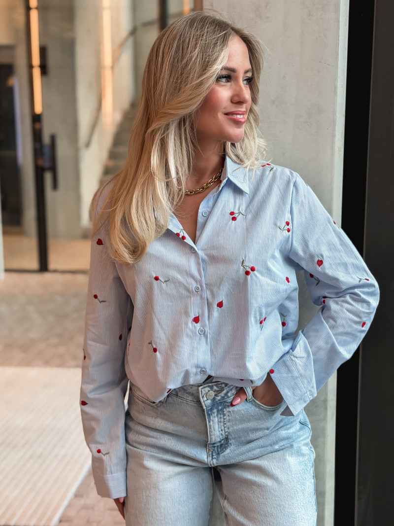 Chemise lignée Georginia - Bleu