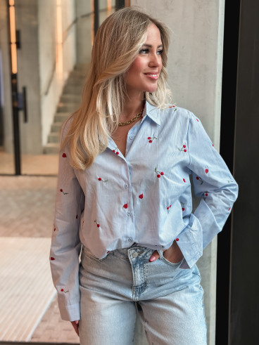 Chemise lignée Georginia - Bleu