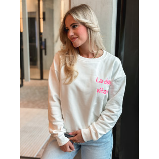 Pull " La dolce vita" - Blanc