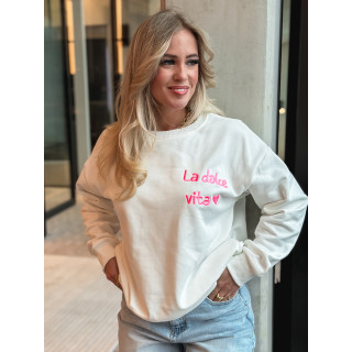 Pull " La dolce vita" - Blanc