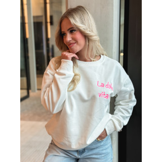 Pull " La dolce vita" - Blanc