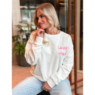 Pull " La dolce vita" - Blanc