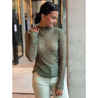 Blouse en dentelle Nancy - Kaki