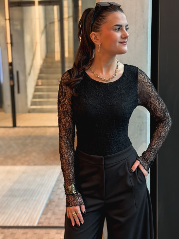 Body en dentelle Monia - Noir