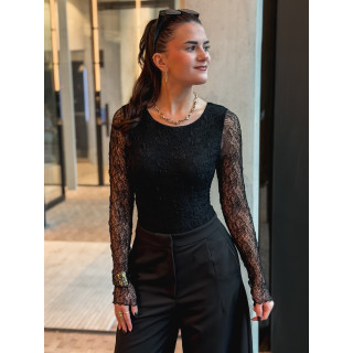 Body en dentelle Monia - Noir
