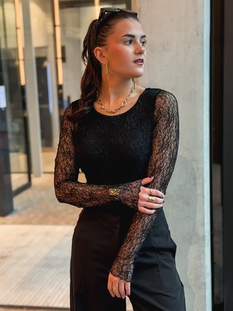 Body en dentelle Monia - Noir