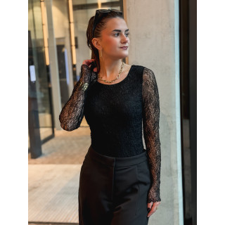 Body en dentelle Monia - Noir