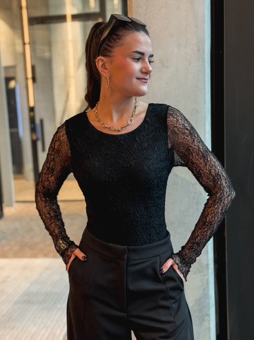 Body en dentelle Monia - Noir
