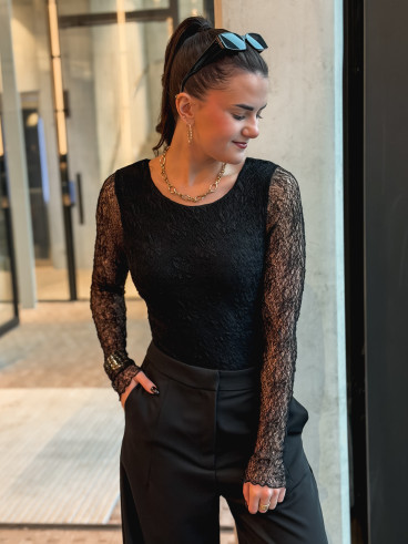 Body en dentelle Monia - Noir