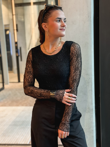 Body en dentelle Monia - Noir