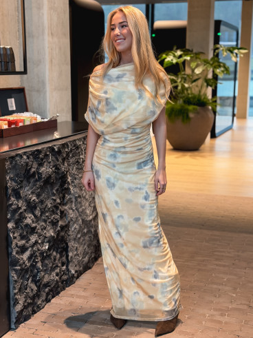 Robe à motifs Samiha - Jaune Robe à motifs Samiha - Jaune