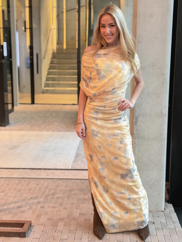 Robe à motifs Samiha - Jaune Robe à motifs Samiha - Jaune