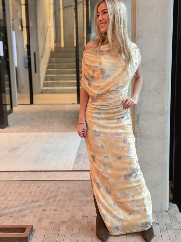 Robe à motifs Samiha - Jaune Robe à motifs Samiha - Jaune