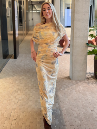 Robe à motifs Samiha - Jaune Robe à motifs Samiha - Jaune