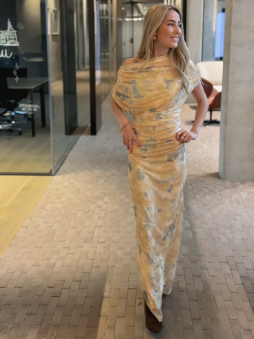 Robe à motifs Samiha - Jaune Robe à motifs Samiha - Jaune