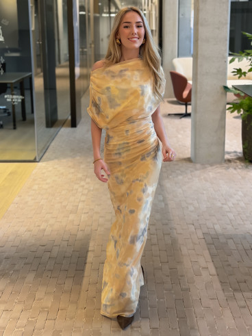 Robe à motifs Samiha - Jaune