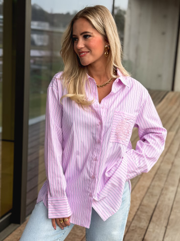 Chemise lignée Minela - Rose Chemise lignée Minela - Rose