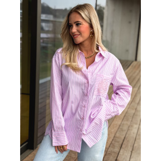 Chemise lignée Minela - Rose