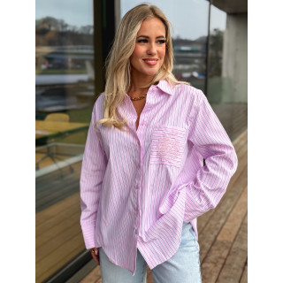 Chemise lignée Minela - Rose