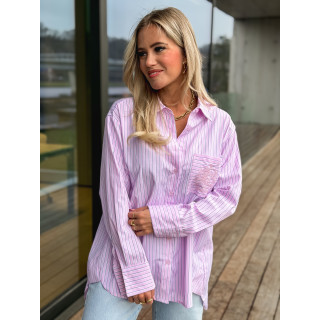 Chemise lignée Minela - Rose