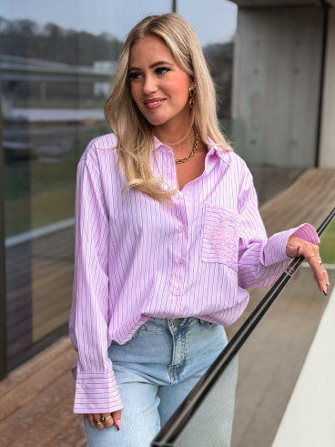 Chemise lignée Minela - Rose Chemise lignée Minela - Rose