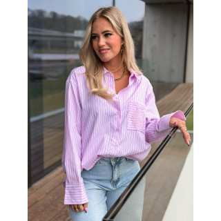 Chemise lignée Minela - Rose