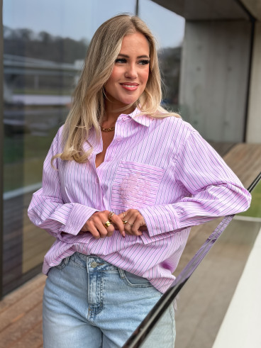 Chemise lignée Minela - Rose Chemise lignée Minela - Rose