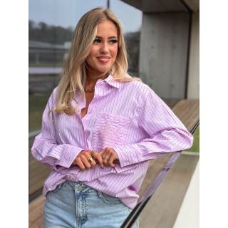 Chemise lignée Minela - Rose