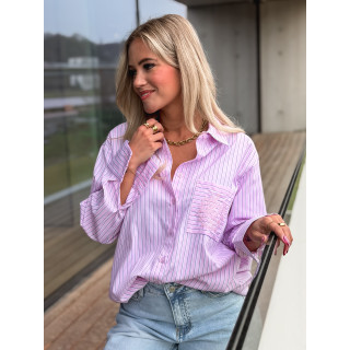 Chemise lignée Minela - Rose