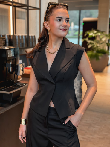 Blazer sans manches Adriana - Noir