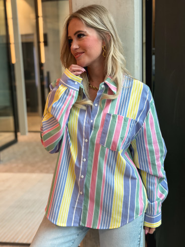 Chemise lignée Thaé - Multicolore