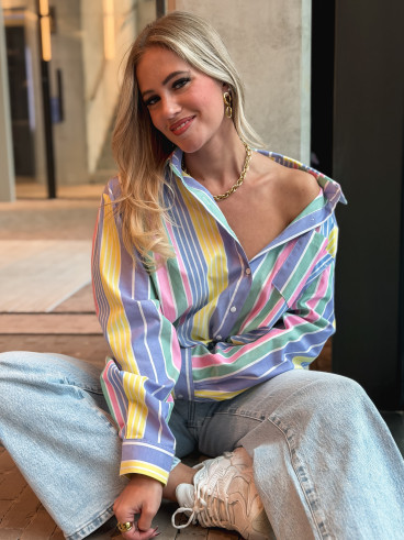 Chemise lignée Thaé - Multicolore