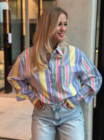 Chemise lignée Thaé - Multicolore