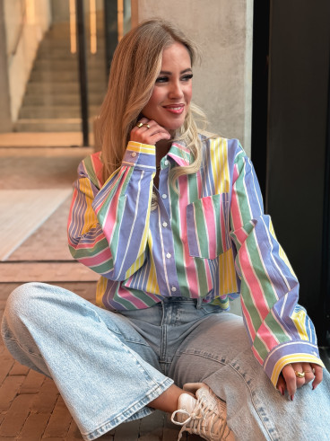 Chemise lignée Thaé - Multicolore