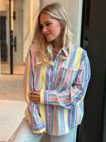 Chemise lignée Thaé - Multicolore