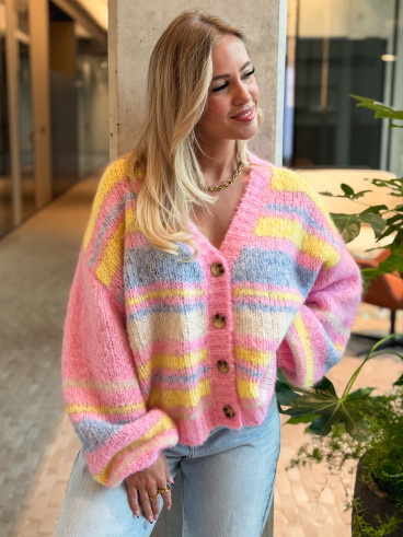 Gilet ligné Tess - Multicolore Gilet ligné Tess - Multicolore