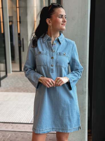 Robe en jeans Olyra - Bleu
