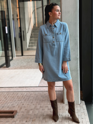 Robe en jeans Olyra - Bleu