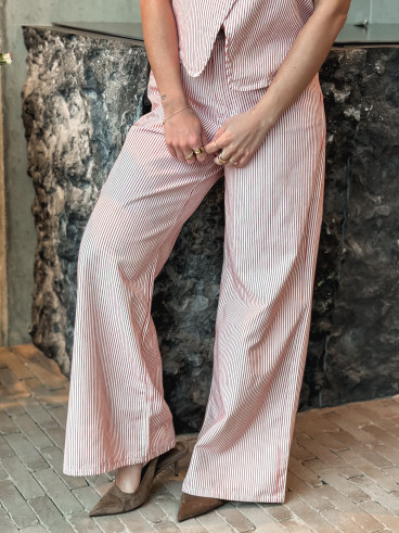 Jeans ligné Violetta - Rouge