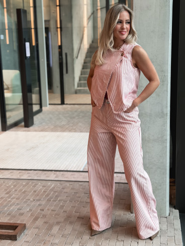 Jeans ligné Violetta - Rouge