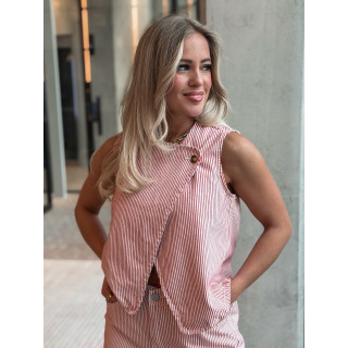 Gilet ligné Violetta - Rouge