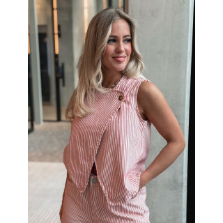 Gilet ligné Violetta - Rouge