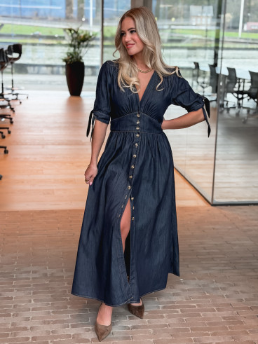 Robe longue Elyssia - Bleu foncé