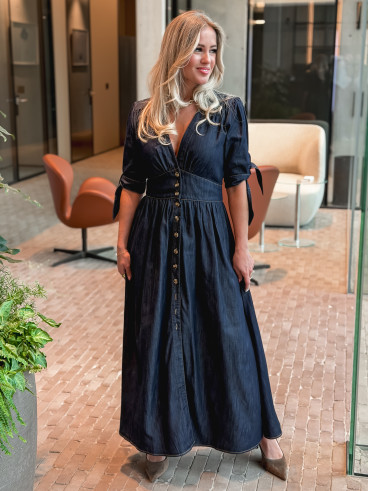 Robe longue Elyssia - Bleu foncé