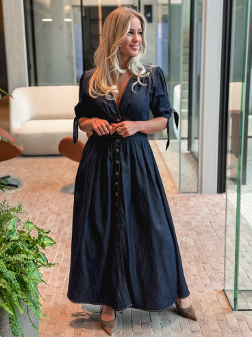 Robe longue Elyssia - Bleu foncé