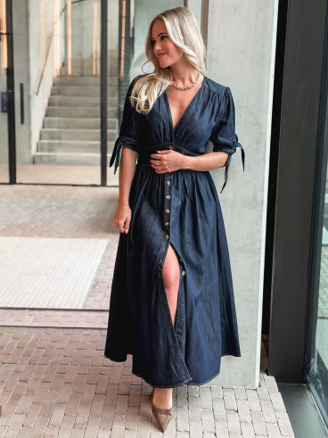 Robe longue Elyssia - Bleu foncé